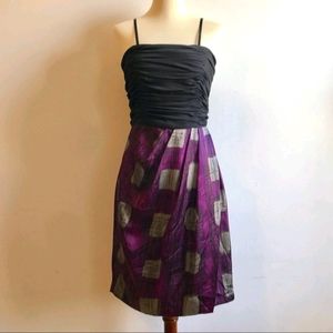 Strapless Purple Black and Silver Max & Cleo Dress